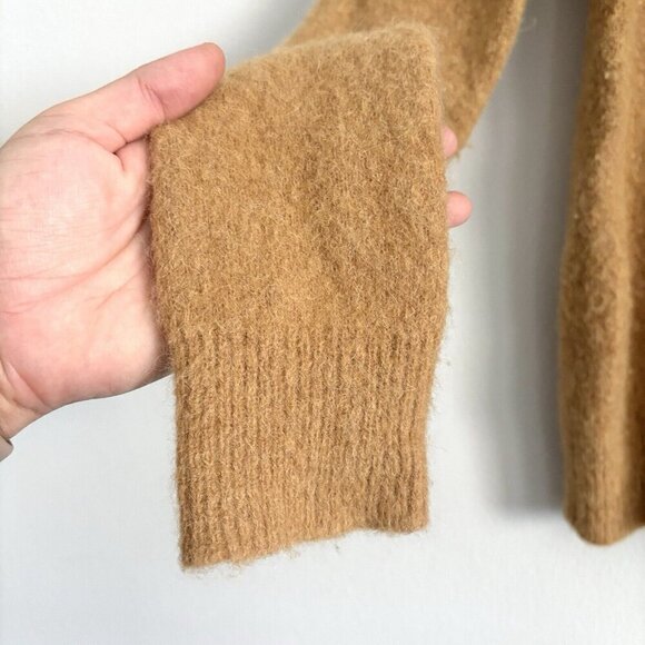 Jenni Kayne Camel Brown Long Sleeve Wool Sweater Women’s Size Small Shrunken - Picture 6 of 8